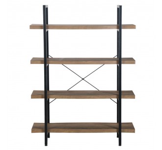 BRICK-URBAN BOOKCASE CHIPBOARD WITH MELAMINE CARTA WALNUT METAL BLACK 105x32xH140cm E1 PRC 2