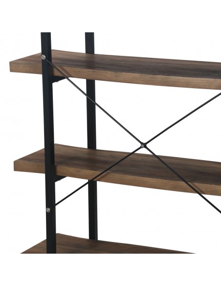BRICK-URBAN BOOKCASE CHIPBOARD WITH MELAMINE CARTA WALNUT METAL BLACK 105x32xH140cm E1 PRC