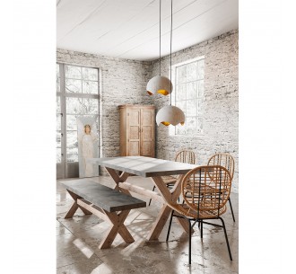 CAMIRO BENCH CEMENT 180x40xH45cm 2