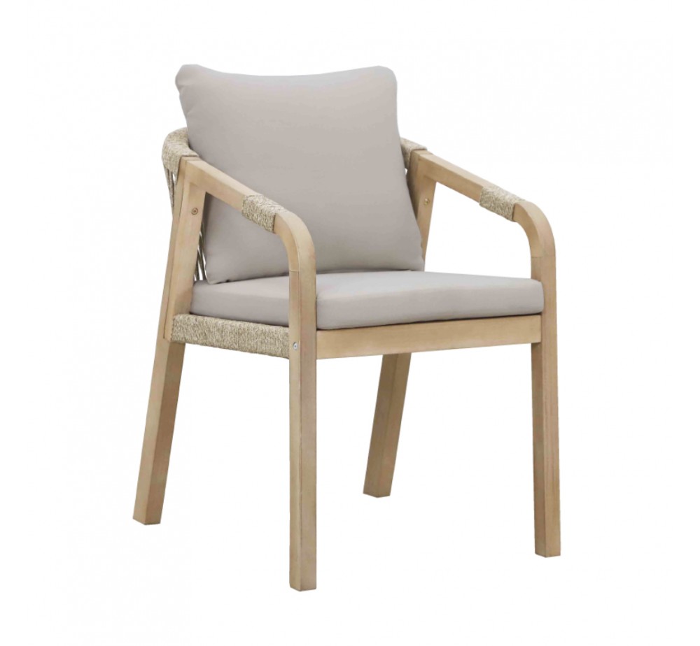 TERRAZZO ARMCHAIR WOOD ACACIA BEIGE 66x55xH75cm