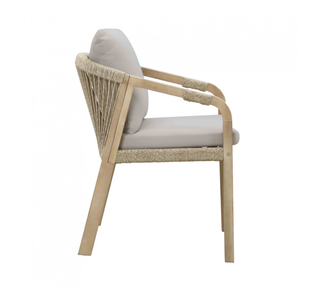 TERRAZZO ARMCHAIR WOOD ACACIA BEIGE 66x55xH75cm