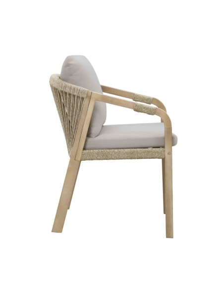 TERRAZZO ARMCHAIR WOOD ACACIA BEIGE 66x55xH75cm