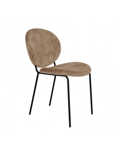 BEETLE CHAIR FABRIC BROWN GOLD METAL