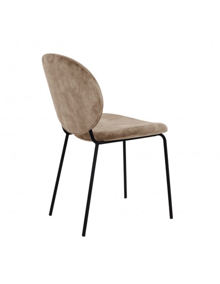 BEETLE CHAIR FABRIC BROWN GOLD METAL