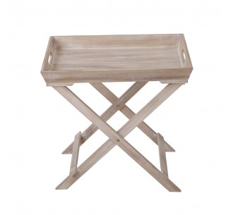 BUTLER SIDE TABLE ΠΤΥΣ/ΜΕΝΟ ΦΥΣΙΚΟ 48,5x32xH48,5cm