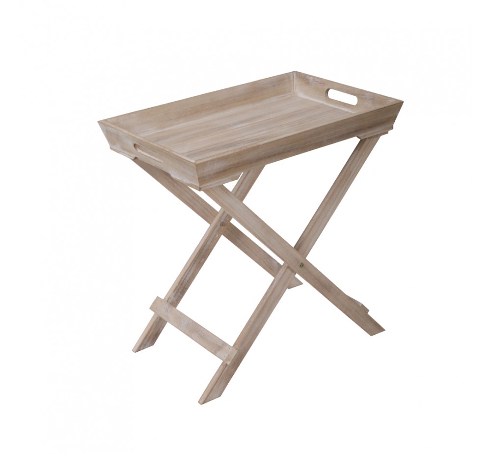BUTLER SIDE TABLE ΠΤΥΣ/ΜΕΝΟ ΦΥΣΙΚΟ 48,5x32xH48,5cm
