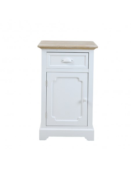 KIMOLOS NIGHTSTAND 1DOOR 1DRAWER LACQUERED MDF WHITE VENEER NATURAL E1 PRC
