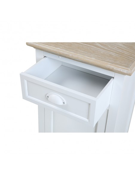 KIMOLOS NIGHTSTAND 1DOOR 1DRAWER LACQUERED MDF WHITE VENEER NATURAL E1 PRC