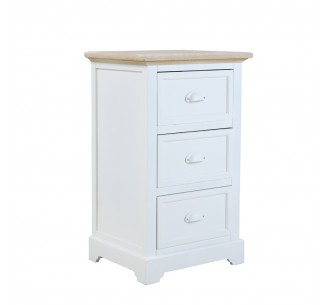 Skip to the beginning of the images gallery KIMOLOS NIGHTSTAND 3DRAWERS LACQUERED MDF WHITE VENEER NATURAL E1 PRC