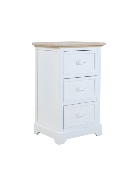 Skip to the beginning of the images gallery KIMOLOS NIGHTSTAND 3DRAWERS LACQUERED MDF WHITE VENEER NATURAL E1 PRC