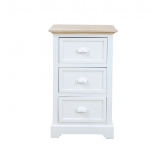 Skip to the beginning of the images gallery KIMOLOS NIGHTSTAND 3DRAWERS LACQUERED MDF WHITE VENEER NATURAL E1 PRC 2