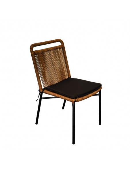HANG CHAIR PE WOVEN NATURAL DARK BLACK 48x61xH83cm