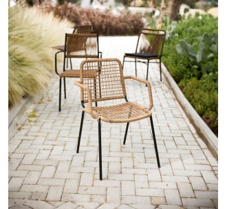HANG CHAIR PE WOVEN NATURAL DARK BLACK 48x61xH83cm 2