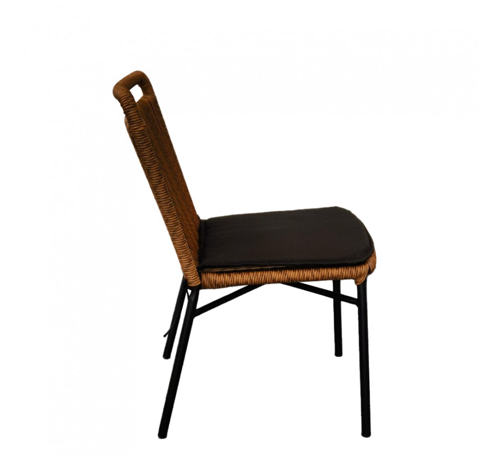 HANG CHAIR PE WOVEN NATURAL DARK BLACK 48x61xH83cm