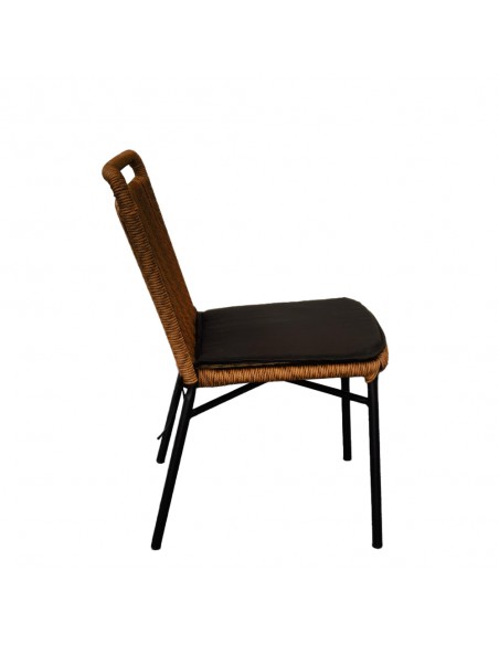 HANG CHAIR PE WOVEN NATURAL DARK BLACK 48x61xH83cm