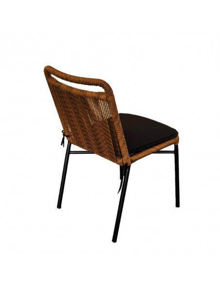 HANG CHAIR PE WOVEN NATURAL DARK BLACK 48x61xH83cm