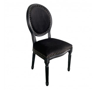 LOUIS CHAIR WOOD ELM BLACK FABRIC E1 PRC