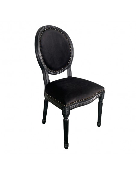 LOUIS CHAIR WOOD ELM BLACK FABRIC E1 PRC