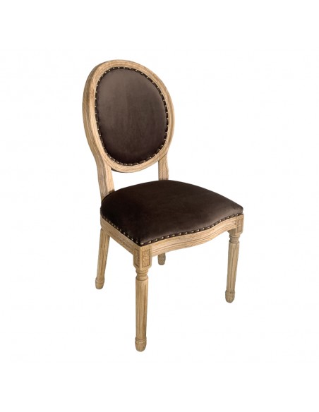 LOUIS CHAIR WOOD ELM TAUPE FABRIC NATURAL E1 PRC