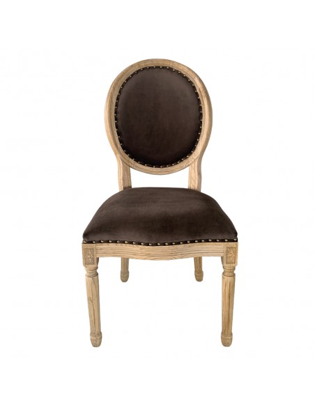 LOUIS CHAIR WOOD ELM TAUPE FABRIC NATURAL E1 PRC