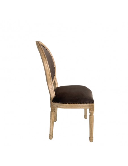 LOUIS CHAIR WOOD ELM TAUPE FABRIC NATURAL E1 PRC