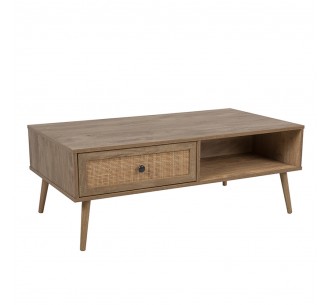 AMMOS COFFEE TABLE 1ΣΥΡΤΑΡΙ ΦΥΣΙΚΟ ΜΕ RATTAN 110x59xH41-4cm