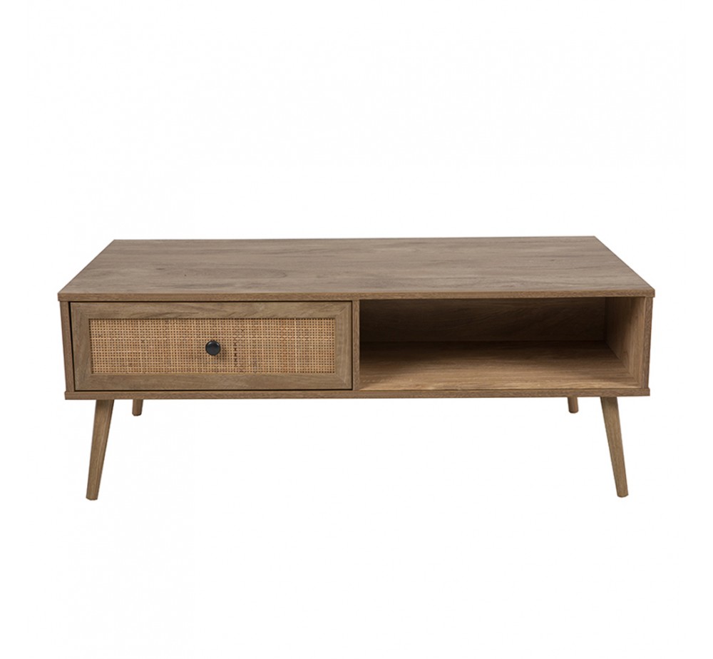 AMMOS COFFEE TABLE 1ΣΥΡΤΑΡΙ ΦΥΣΙΚΟ ΜΕ RATTAN 110x59xH41-4cm