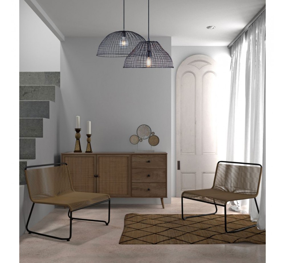 AMMOS ΜΠΟΥΦΕΣ 3ΣΥΡΤΑΡΙΑ ΦΥΣΙΚΟ ΜΕ RATTAN 150x39xH79cm