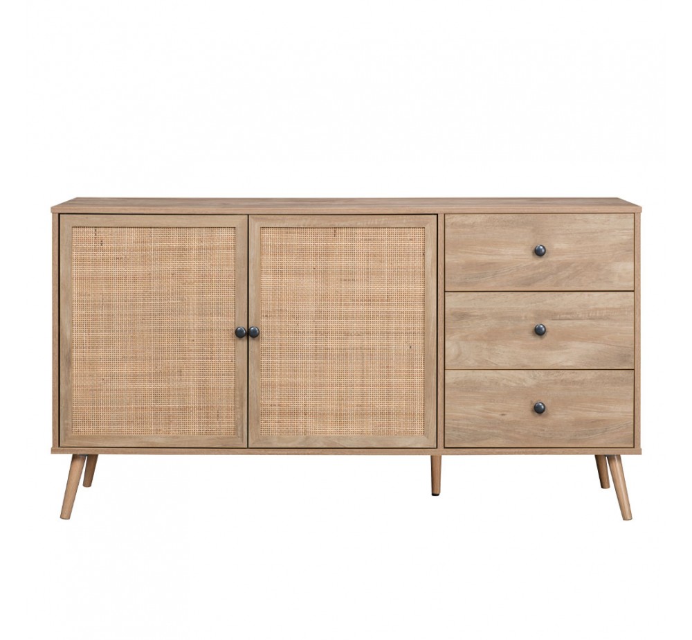 AMMOS ΜΠΟΥΦΕΣ 3ΣΥΡΤΑΡΙΑ ΦΥΣΙΚΟ ΜΕ RATTAN 150x39xH79cm