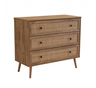 AMMOS ΚΟΜΟΤΑ 3ΣΥΡΤΑΡΙΑ ΦΥΣΙΚΟ ΜΕ RATTAN 90x39xH79cm