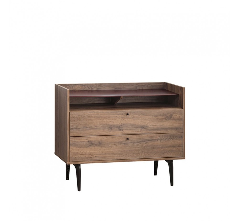 MARSALA COMMODE 2DRAWERS MELAMINE WALNUT E1 TR