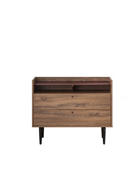 MARSALA COMMODE 2DRAWERS MELAMINE WALNUT E1 TR