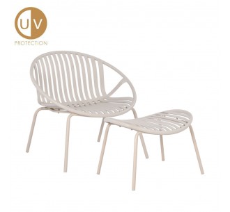 NADIN ΠΟΛΥΘΡΟΝΑ SET 2ΤΕΜ OFF WHITE 79,5x70xH74cm