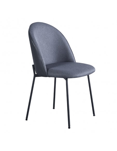 COSMO CHAIR FABRIC GREY DARK METAL BLACK 49x54,5xH84cm
