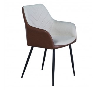 VISITOR ARMCHAIR FABRIC BEIGE TABAC METAL BLACK