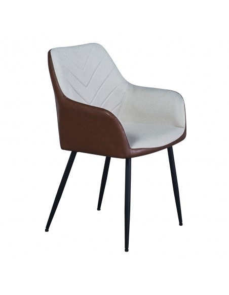 VISITOR ARMCHAIR FABRIC BEIGE TABAC METAL BLACK