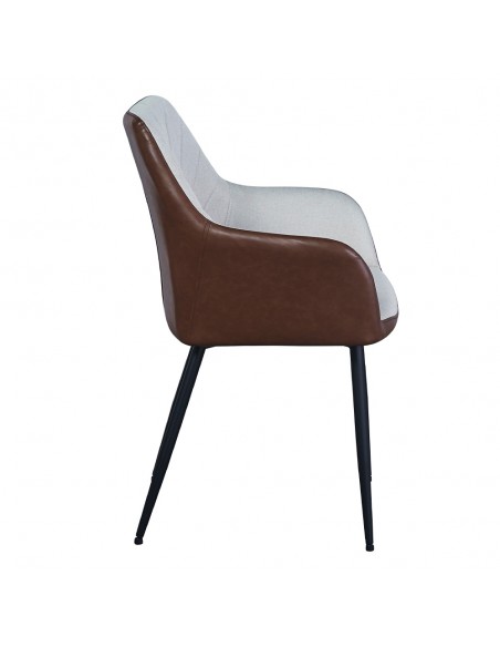 VISITOR ARMCHAIR FABRIC BEIGE TABAC METAL BLACK