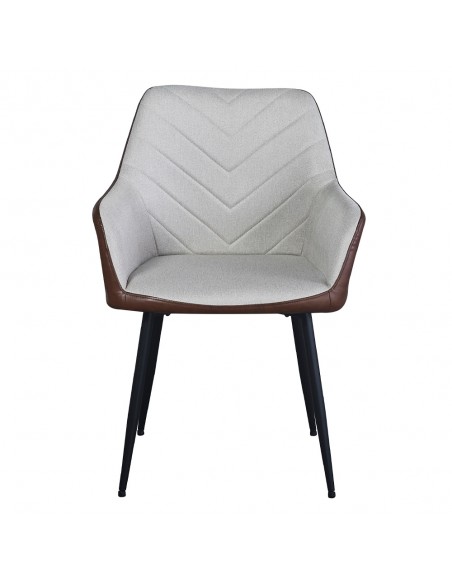 VISITOR ARMCHAIR FABRIC BEIGE TABAC METAL BLACK