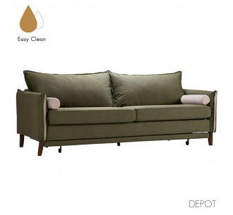 COMMODO SOFA BED 3SEAT OLIVE GREEN GREY 230x81xH88cm