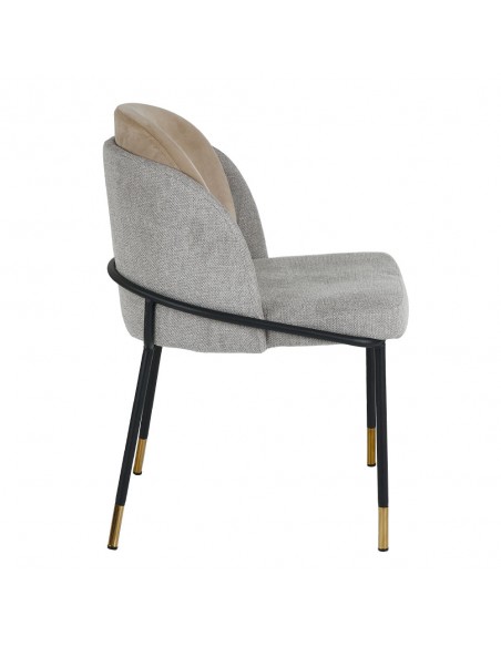 ASTON CHAIR FABRIC GREY LIGHT METAL BLACK E1 PRC
