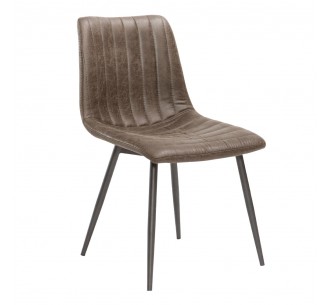 STRIPES CHAIR BROWN GUNMETAL 48x56xH80cm