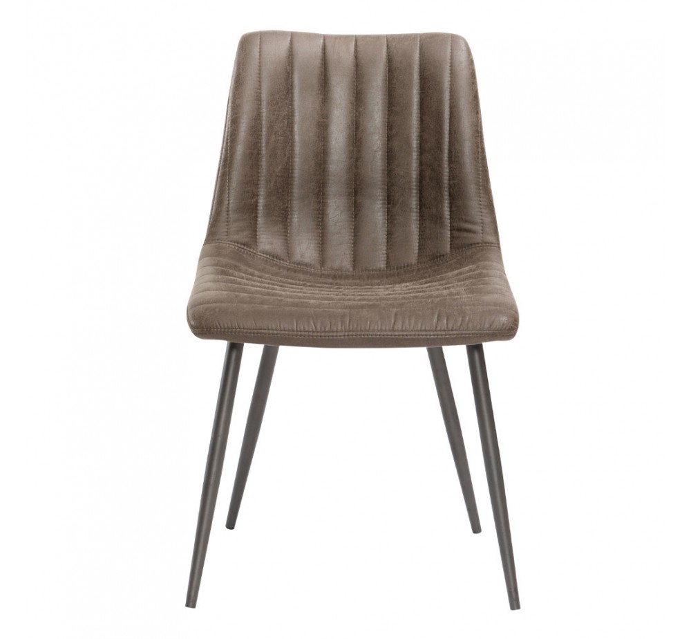 STRIPES ΚΑΡΕΚΛΑ ΚΑΦΕ GUNMETAL 48x56xH80cm