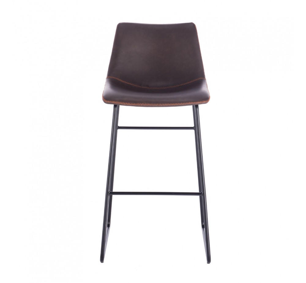 NUEVO XL ΣΚΑΜΠO BAR ΚΑΦΕ ANTIQUE WASHED ΜΑΥΡΟ 47x57xH100cm