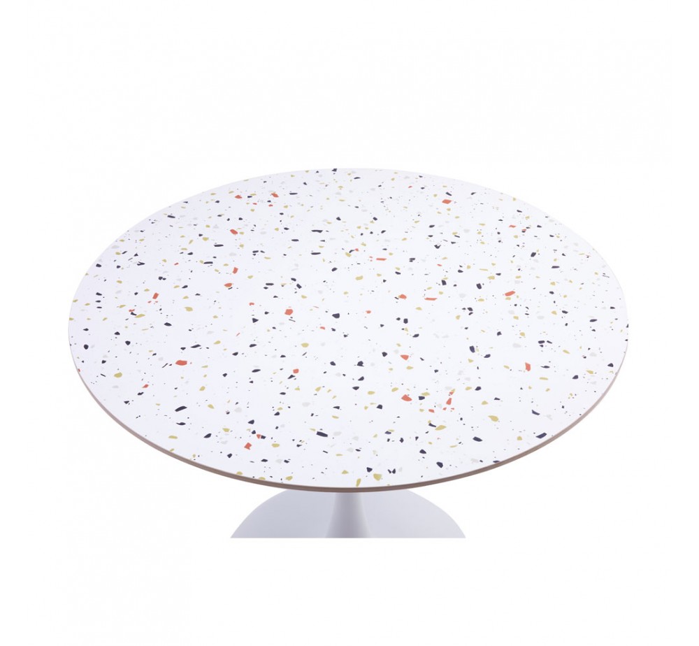 NOUGAT ΤΡΑΠΕΖΙ ΡΟΤΟΝΤΑ TERRAZZO 100x100xH75cm