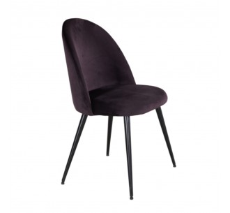 ZIZEL CHAIR FABRIC VIOLET DARK BLACK 47x56,5xH84cm