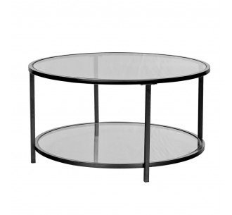 MOON COFFEE TABLE ΔΙΑΦΑΝΟ ΜΑΥΡΟ 80x80xH42cm 2
