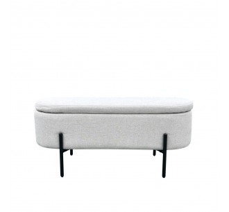 OVAL STOOL WITH STORAGE WHITE 95x36xH43cm