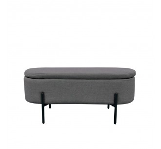 OVAL ΣΚΑΜΠΟ ΜΕ ΑΠΟΘ/ΚΟ ΧΩΡΟ ΓΚΡΙ 95x36xH43cm