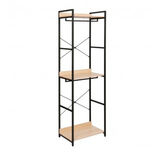 XENIA WARDROBE NATURAL BLACK 60x40xH200cm
