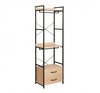 XENIA WARDROBE NATURAL BLACK 60x40xH200cm